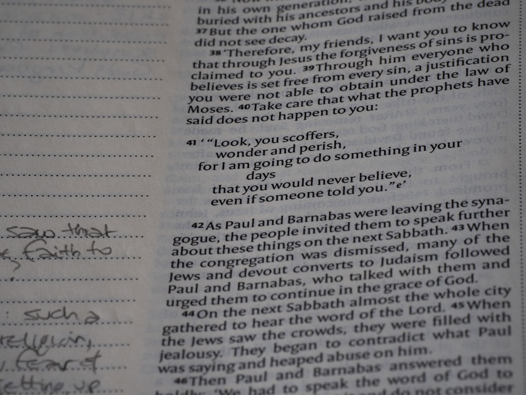 An open book with writing on it